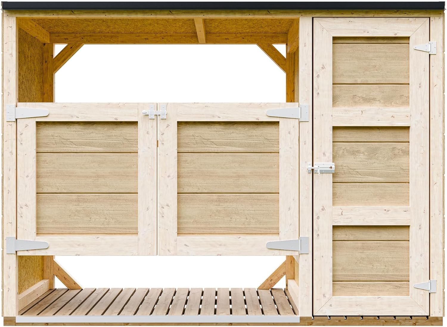 Abri de Jardin pour poubelles, Cache Poubelle extérieur 2x240L – Coffre de Rangement Exterieur, Armoire de Jardin, cabane de Jardin Exterieur – etezen M981A