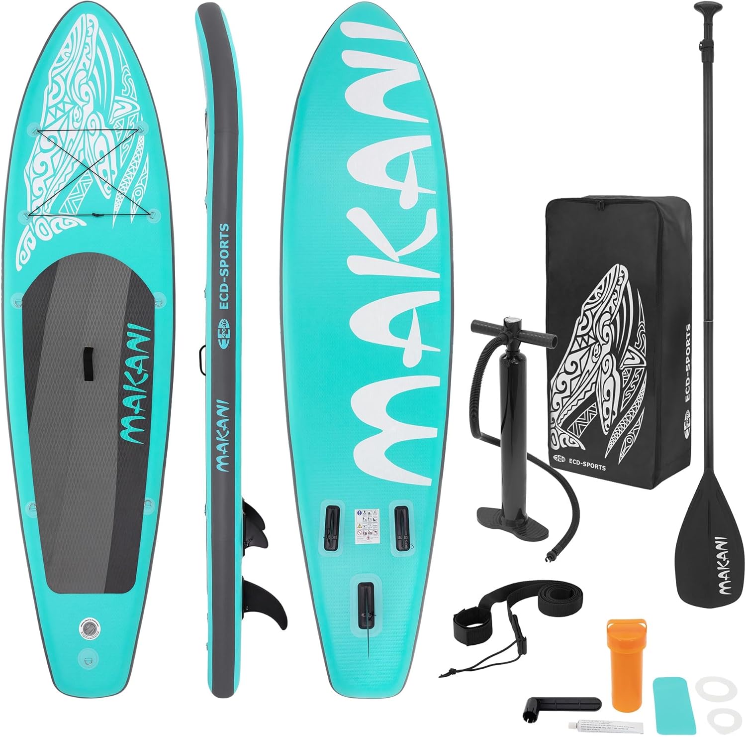 etezen - Stand Up Paddle Board - 305/308/320/380 cm - PVC, jusqu’à 150 kg, 10/15 cm, sac, pompe