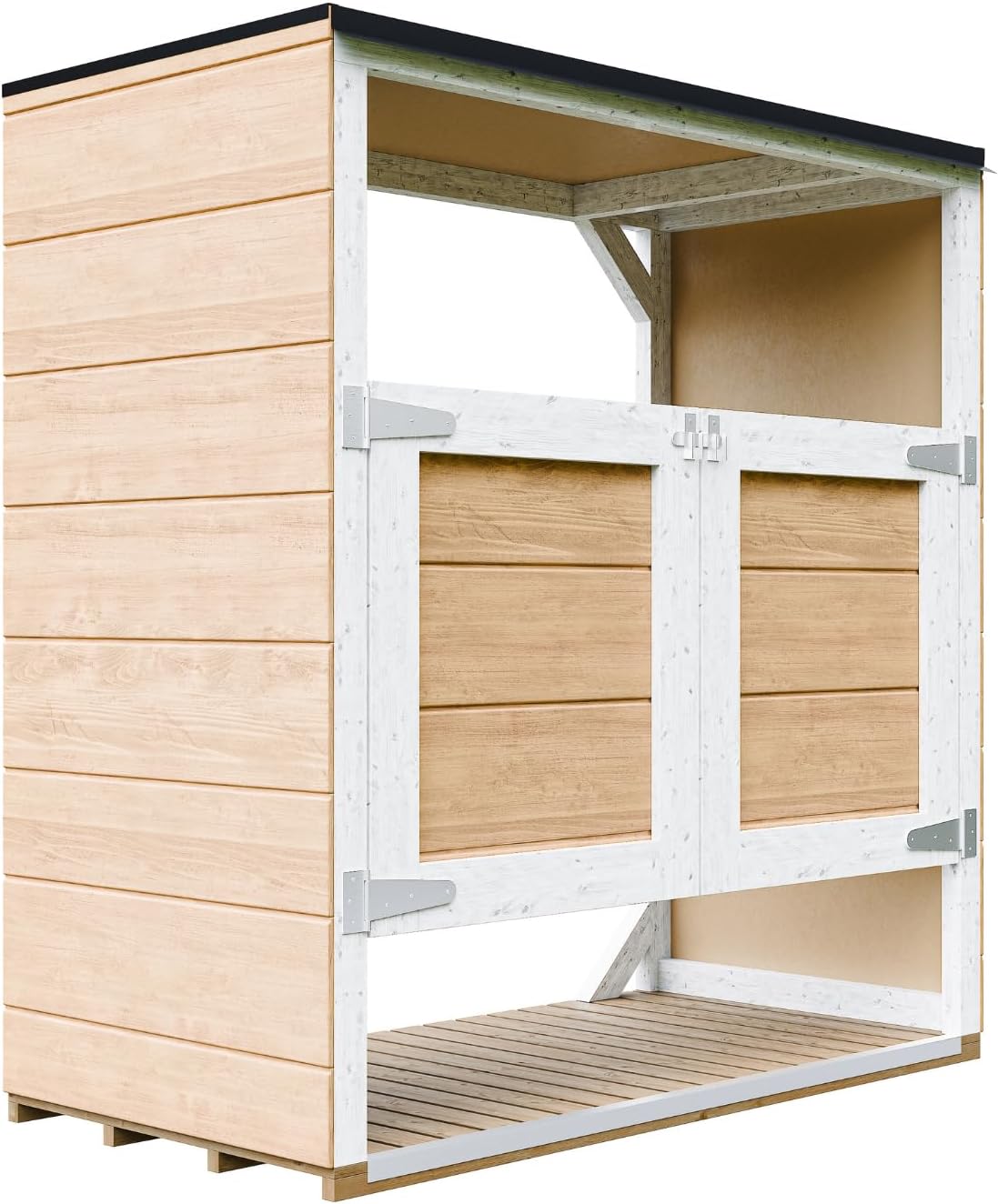 Abri de Jardin pour poubelles, Cache Poubelle extérieur 2x240L – Coffre de Rangement Exterieur, Armoire de Jardin, cabane de Jardin Exterieur – etezen M980A-HARVEST Honey