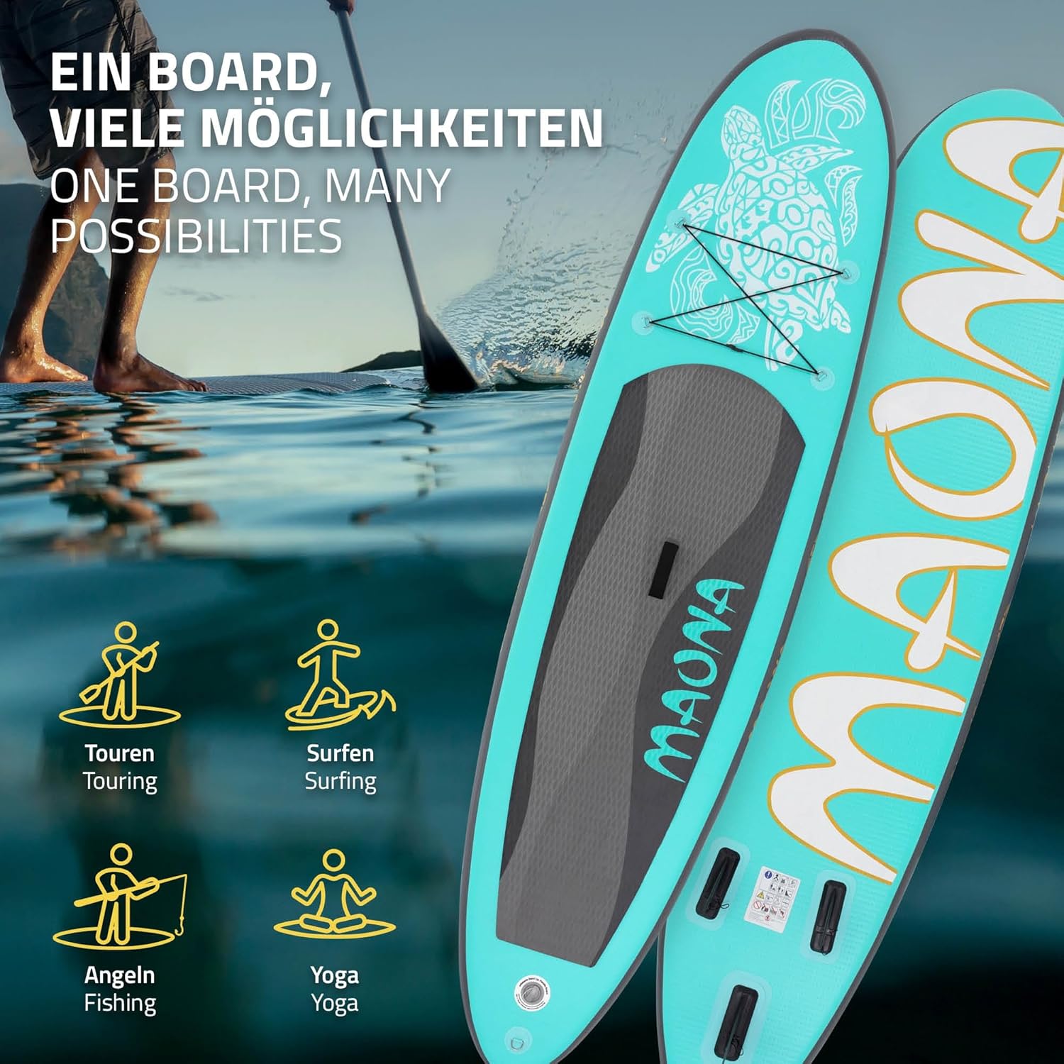 etezen - Stand Up Paddle Gonflable - 305/308/320/380 cm - PVC 120/150 kg 10/15 cm