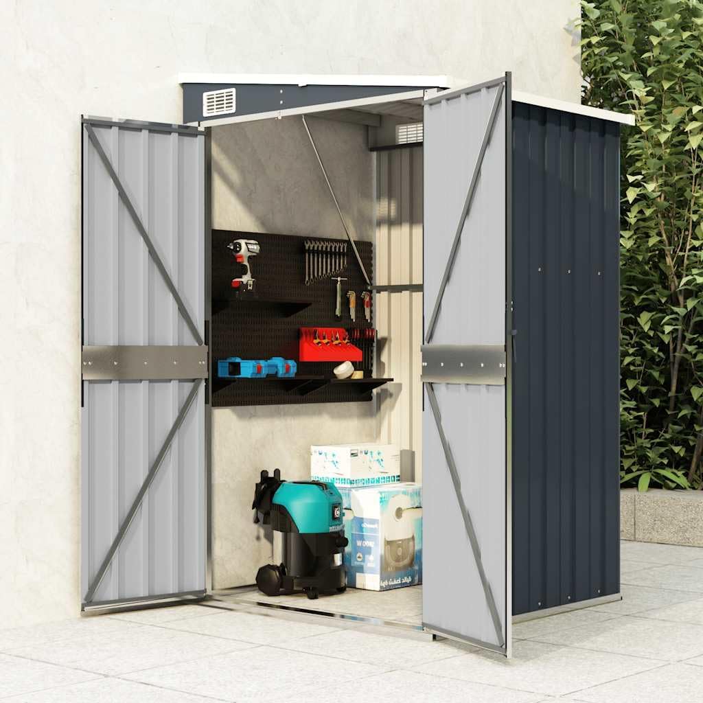 etezen Remise de Jardin Murale Anthracite 118x100x178 cm Acier,Structures extérieures, Cabanes & abris de Jardin,316219