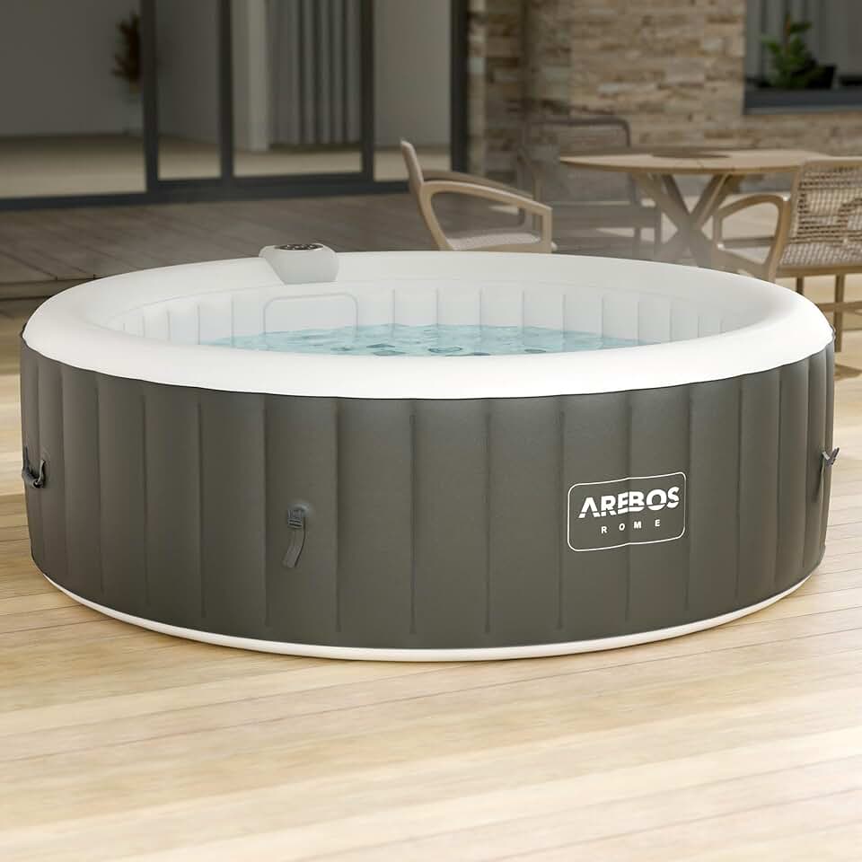 etezen - spa gonflable rond 208 cm - 6 pers, 130 jets, 1000L, chauffage