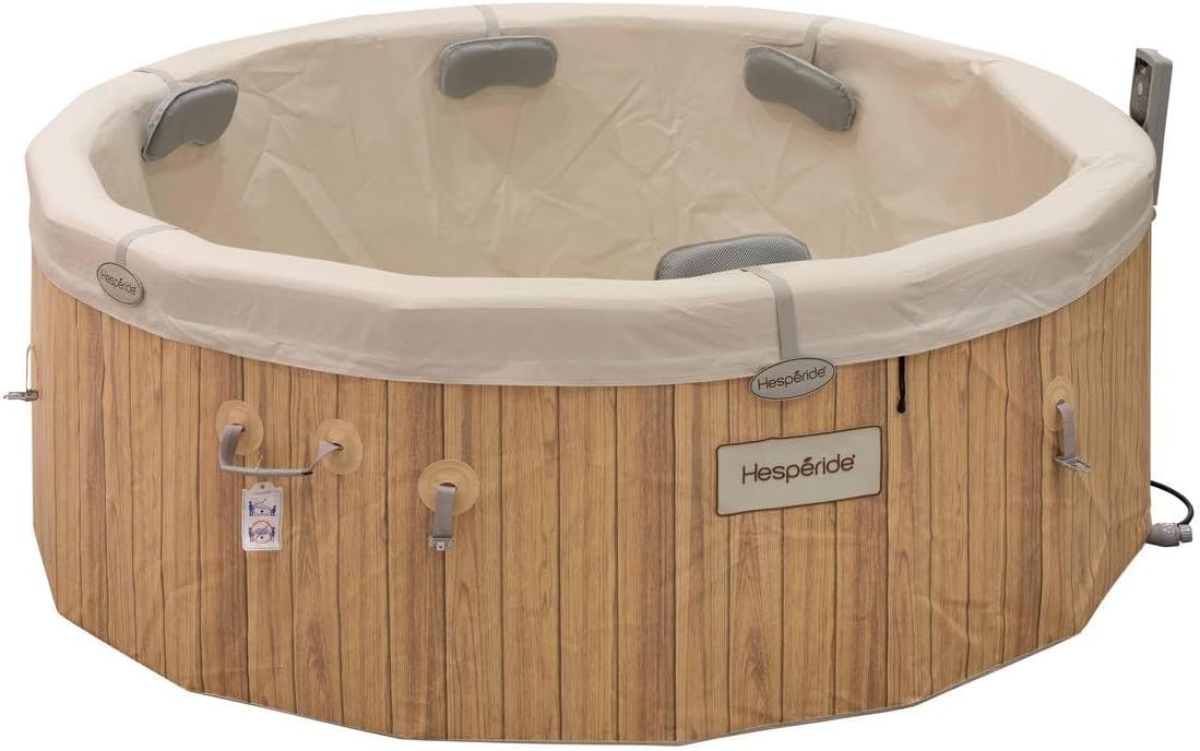 etezen - Spa Nordik Ø190 cm - 5-7 pers, 180 jets, WiFi connecté, effet bois