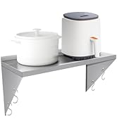etezen Étagère Murale Cuisine Tablette écurie INOX, monocouche Triangulaire avec Multifonctionne...