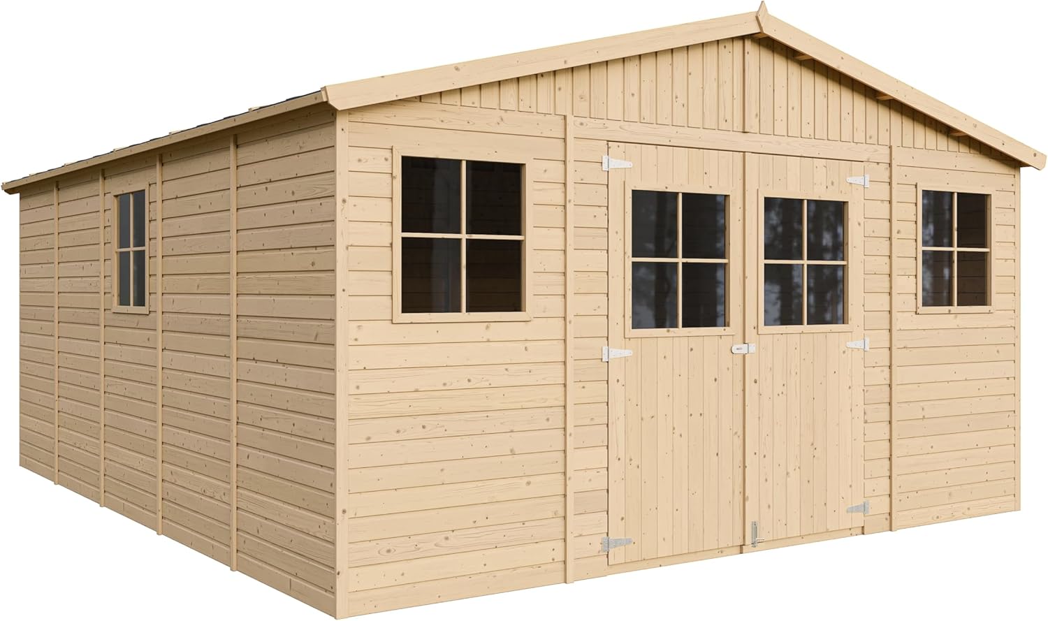 Abri de Jardin en Bois Exterieur avec Les PLANCHERS IMPRÉGNÉ- Maison de Jardin en Pin/épicéa-H246x418x522 cm/20 m²-Construction de Panneaux- Rangement pour vélos, Remise à Outils-etezen M333 +M333G