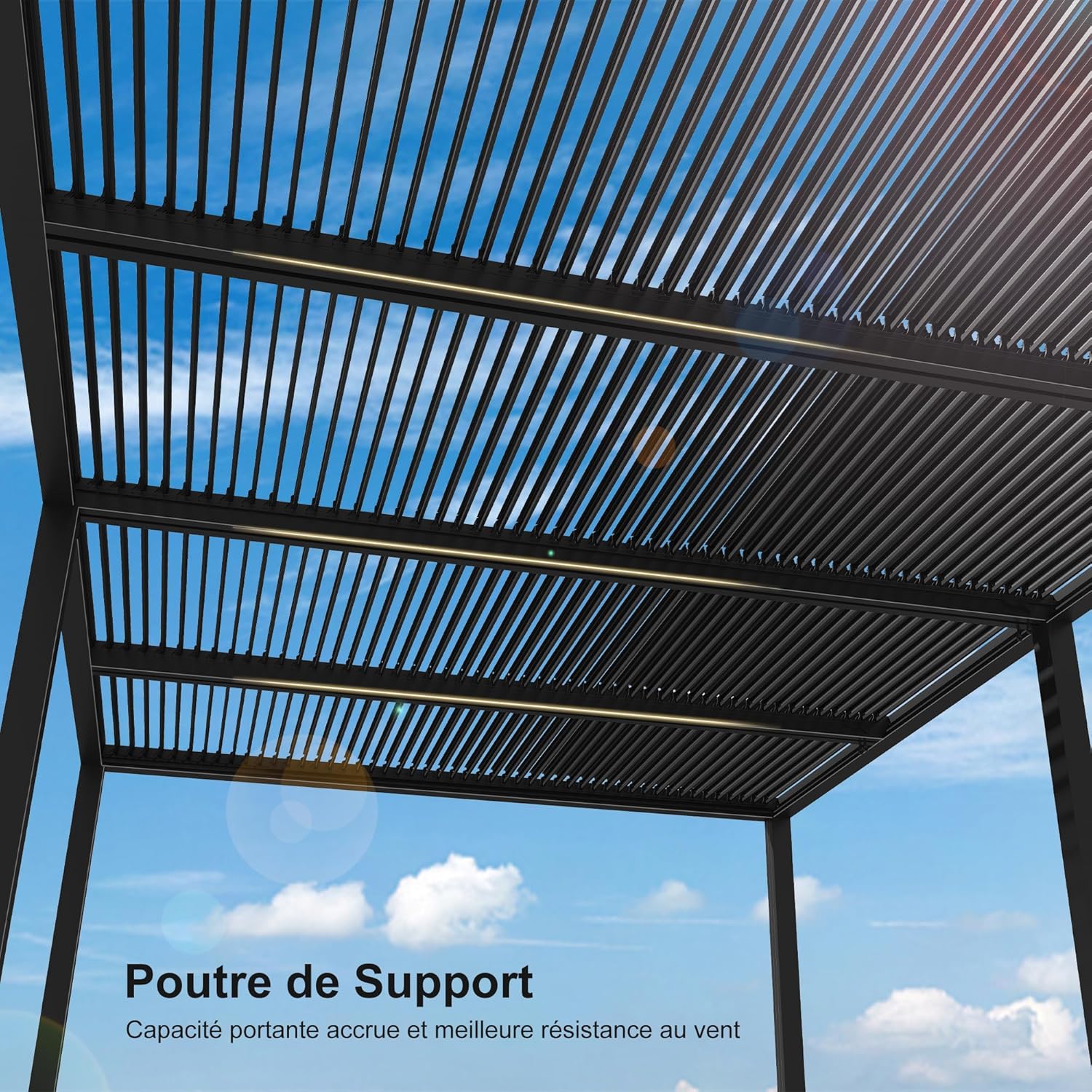 etezen - Pergola bioclimatique - 6x3,68m - aluminium lames orientables
