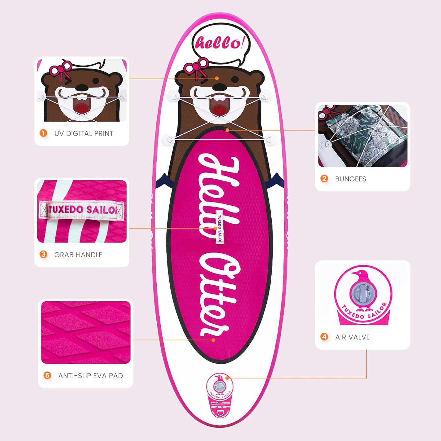 etezen Paddle Gonflable Adulte, Planche de Stand Up Paddle Gonflable, Sup Paddle Board Gonflable avec Accessoires Complets, Planche de Surf Paddle