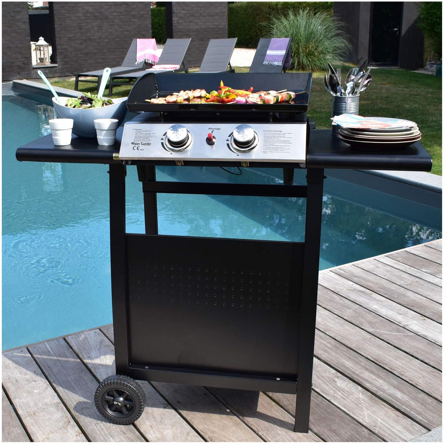 etezen - Mala série - 2 brûleurs gaz 5kW, chariot - dimensions MALA