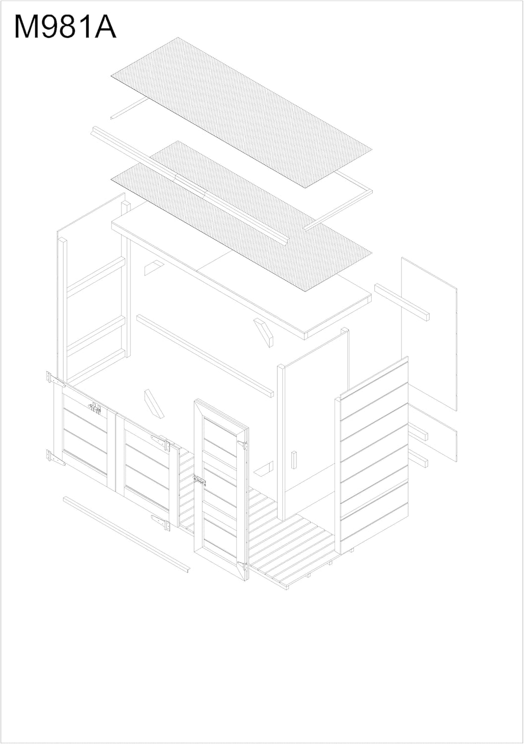 Abri de Jardin pour poubelles, Cache Poubelle extérieur 2x240L – Coffre de Rangement Exterieur, Armoire de Jardin, cabane de Jardin Exterieur – etezen M981A