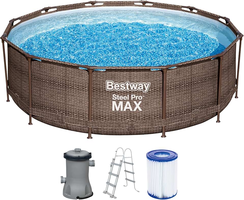 etezen - Steel Pro (Kit Piscine Hors Sol) - 366x366x100 cm - Marron