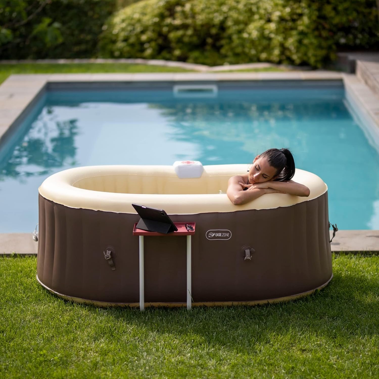 etezen - Bain à remous Ovale - 190x120x65 cm - Pompe 30 W, 550 L