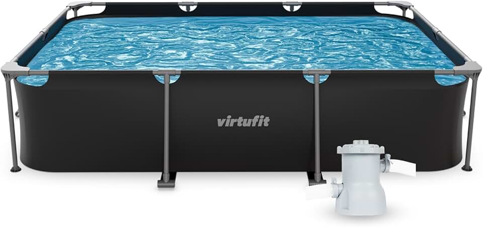 etezen - Piscine rectangulaire Série Noire - 300x210x66 cm - filtre inclus