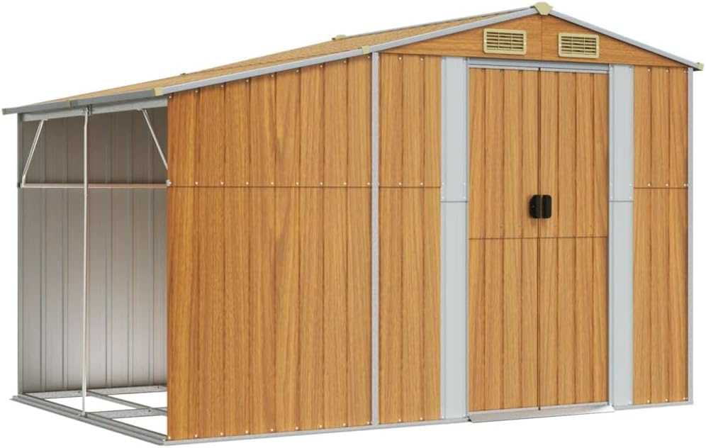 Abri de Jardin - acier galvanisé - 277x192,5x179 cm - aérations, poignées pratiques