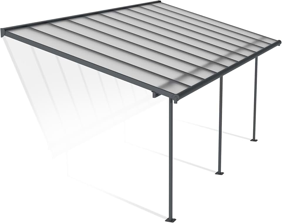 etezen etezen Sierra pergola aluminium polycarbonate 3x6.10 gris transparent