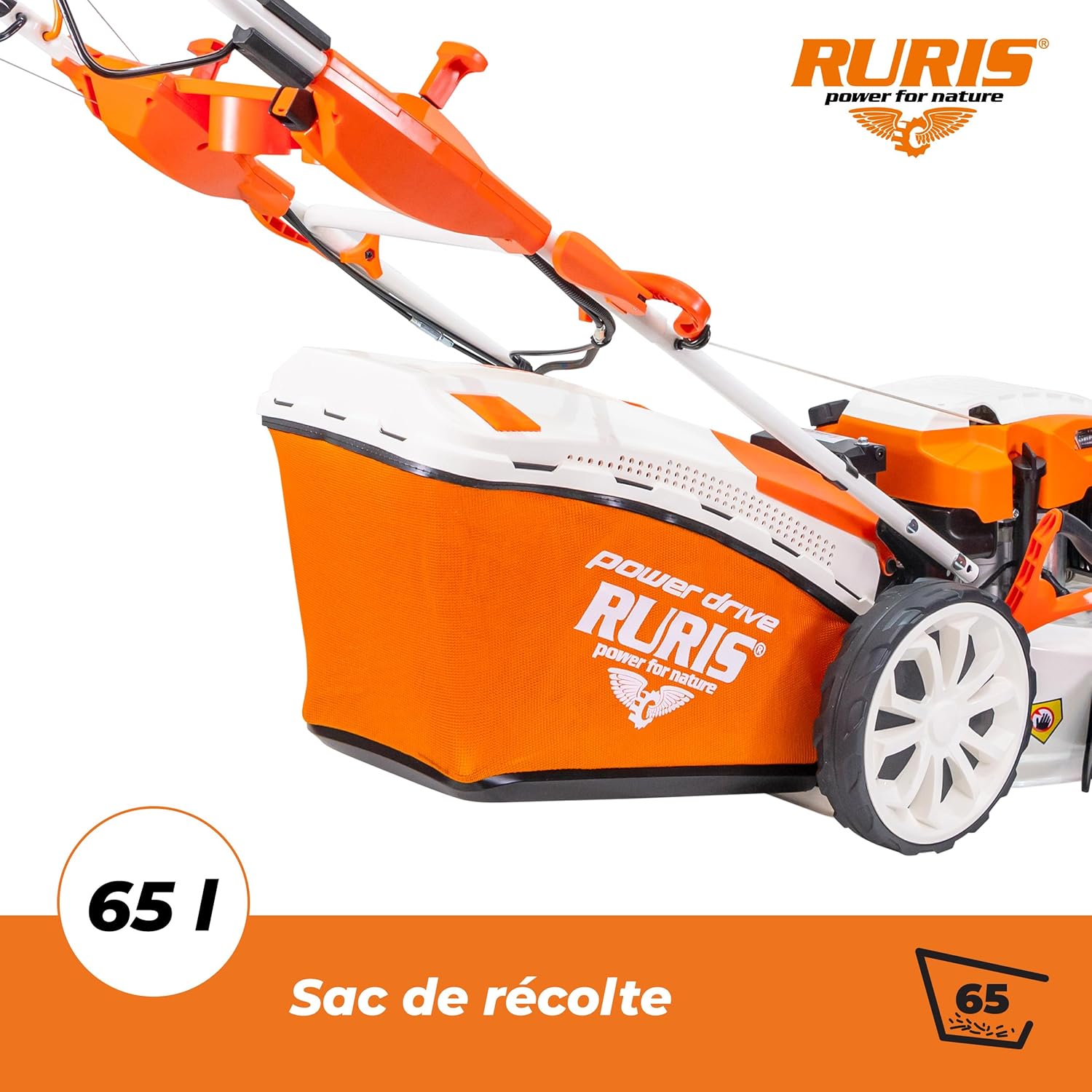 etezen Tondeuse à Gazon Thermique 5 en 1 Mulching 5,7 CV 196cc RX500S, Orange