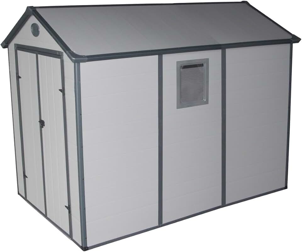etezen - abri de jardin série résine - 5,32 m² - kit fondation, toit pente