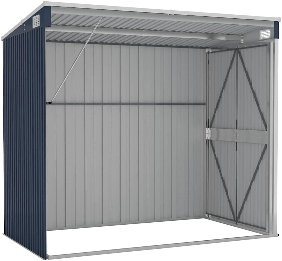etezen Abri de Jardin Mural Anthracite 118x194x178 cm Acier
