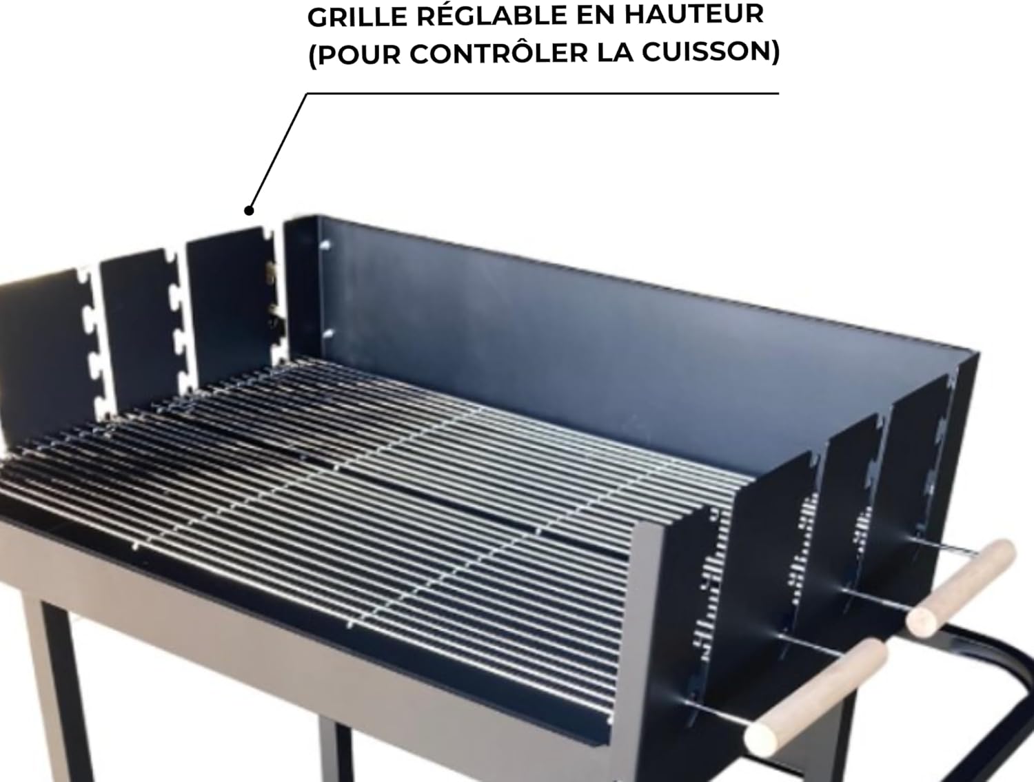 etezen - Serena - XXL - Barbecue charbon acier, grille réglable