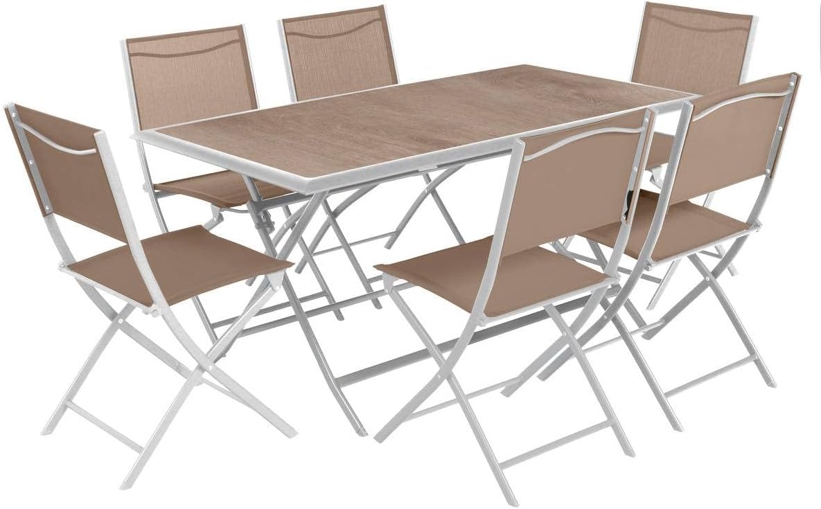 etezen - Azua série - rectangulaire pliante 6 places - aluminium epoxy antirouille