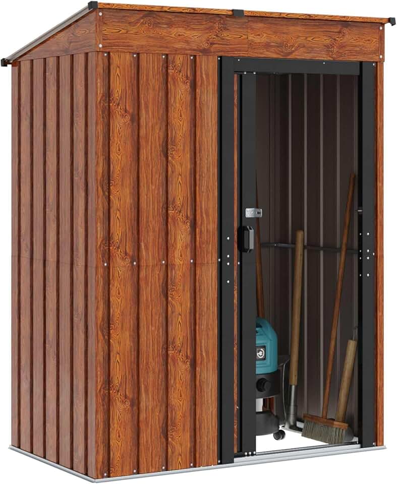 etezen - Cabanon de jardin - 137x81x180 cm - Métal résistant, rangement extérieur