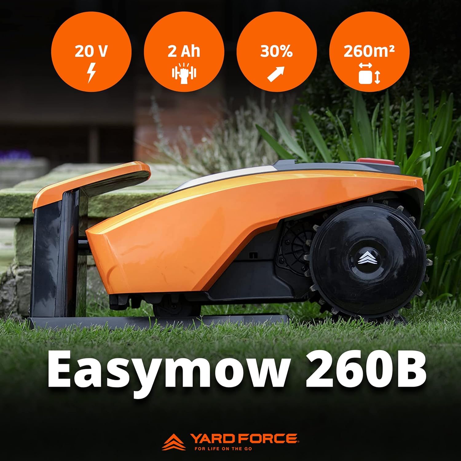 etezen - Easymow 260B - 260m² - robot tondeuse, noir/orange