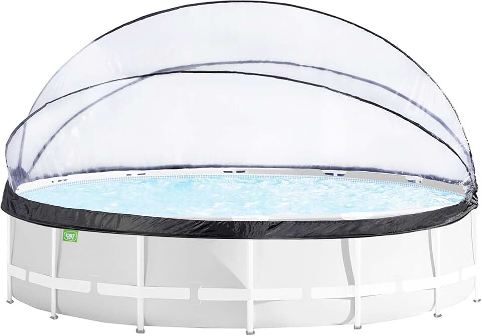 etezen Dôme Piscine Hors Sol Rond ø 450 cm Universel – Compatible etezen etezen – Eau Plus Propre et Plus Chaude – Abri Repliable – Transparent