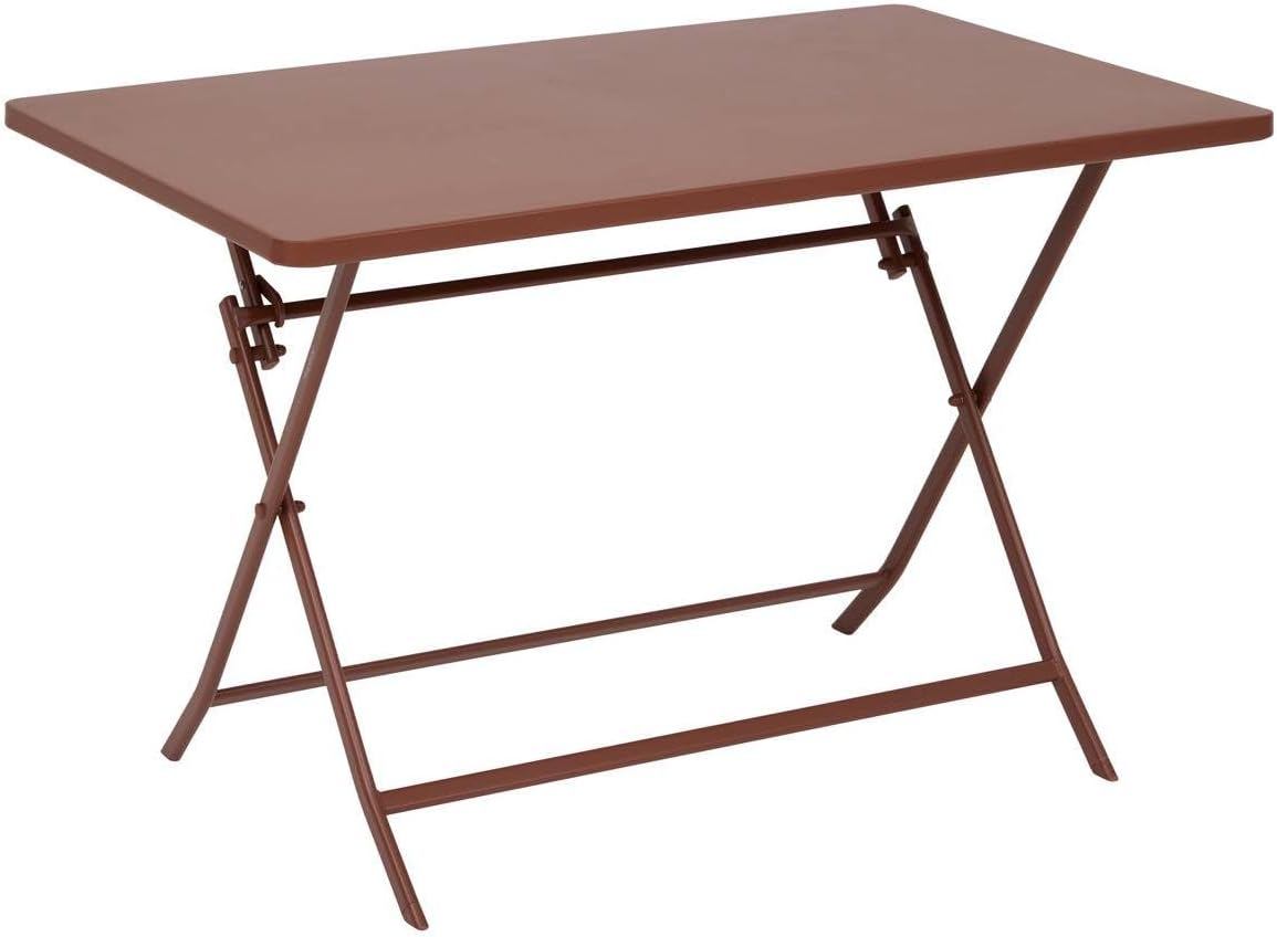 etezen - Greensboro - 110x70 cm - table pliante 4 places acier acajou