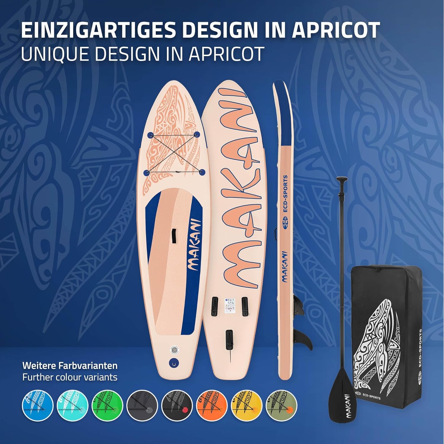 etezen Stand Up Surf Paddle Board Gonflable 305/308/320/380 cm | PVC | jusqu'à 120/150 kg | Épaisseur 10/15 cm | Planche de Surf Pagaie Sac de Transport Pompe à Air | Diverses Couleurs Modèles