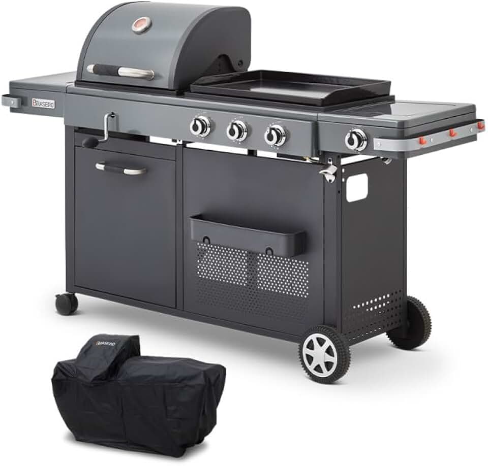 Favex - etezen Bi-Energy XL - 60x42 cm - gaz/charbon, 3 brûleurs, housse