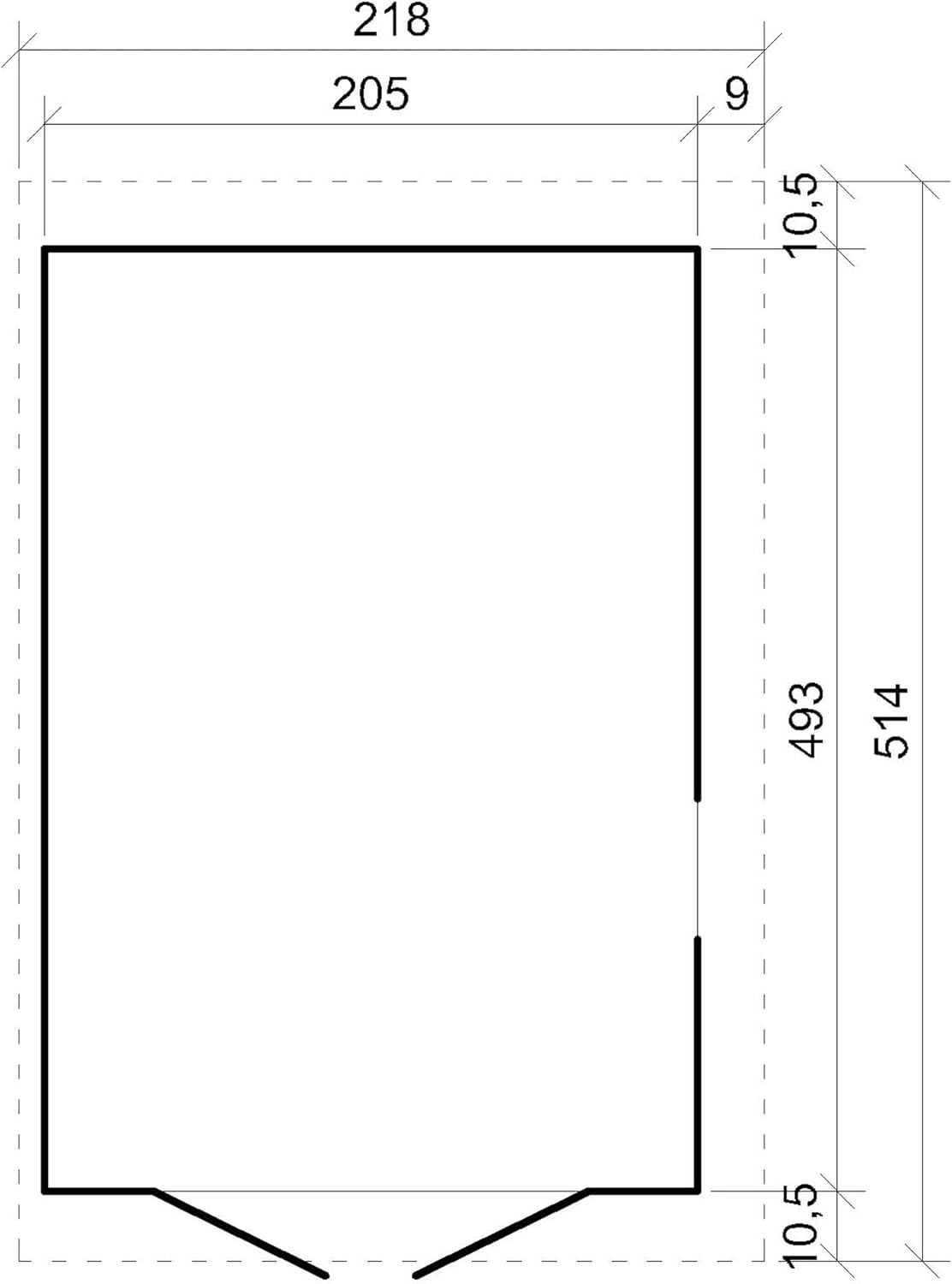 Abri de Jardin en Bois Naturel (avec paroi latérale) Plus Les PLANCHERS IMPRÉGNÉ- Stockage extérieur avec fenêtres- H244x218x514 cm/10 m2- Atelier Rangement Outils et vélos- etezen M341A+M341G