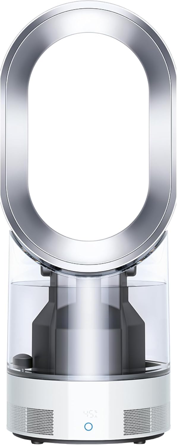 etezen AM10 Humidificateur et ventilateur, brume froide ultra-fine, contrôle automatique de l’humidité, Blanc/Argent
