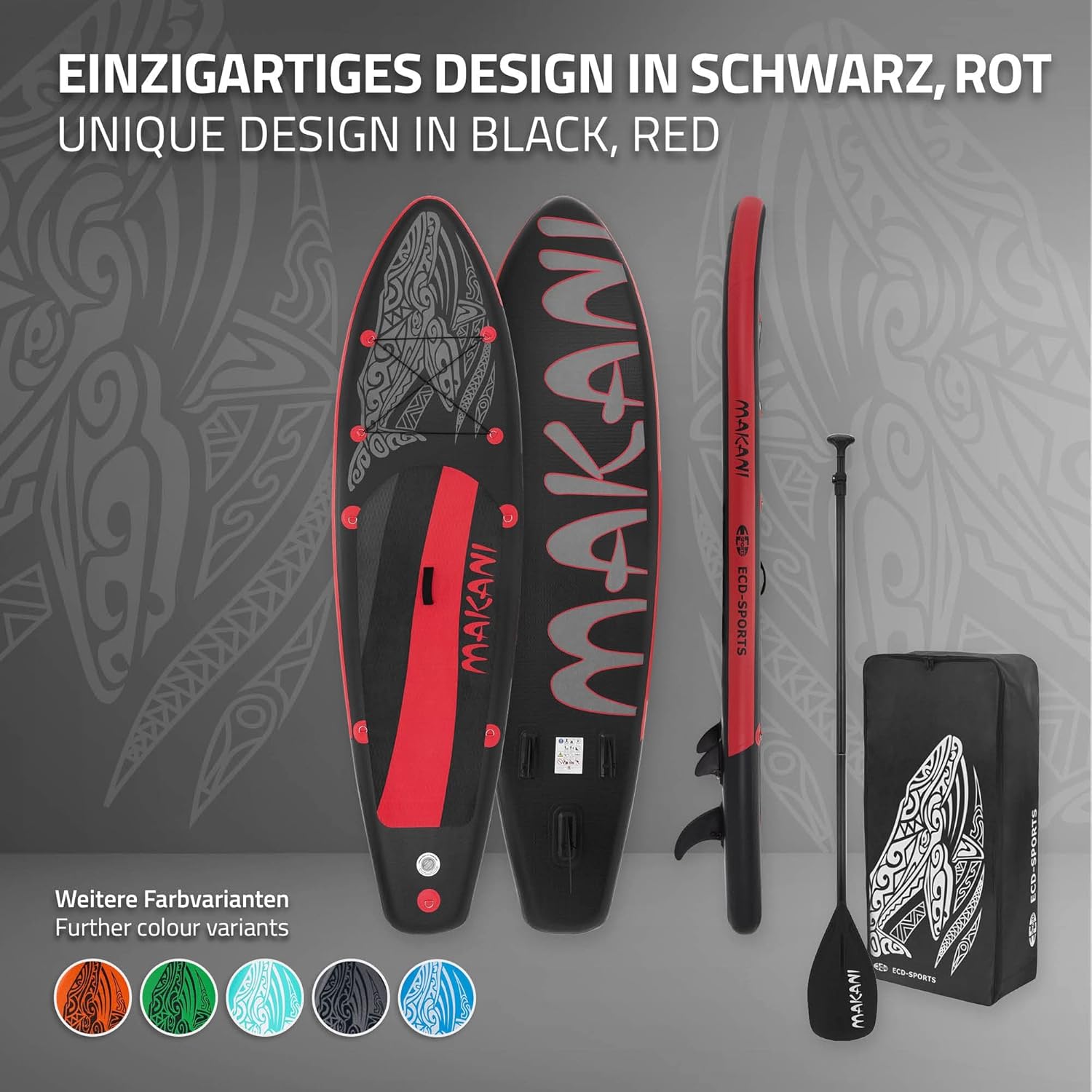 etezen - Stand Up Paddle Board - 305/308/320/380 cm - PVC, 120/150 kg, 10/15 cm d'épaisseur