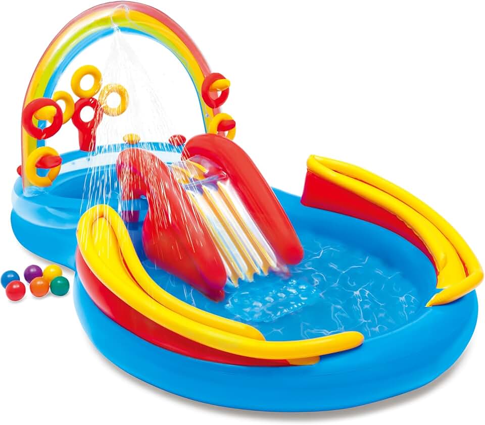 etezen - Rainbow Ring Play Centre - 297x193x135 cm - piscine gonflable, multicolore