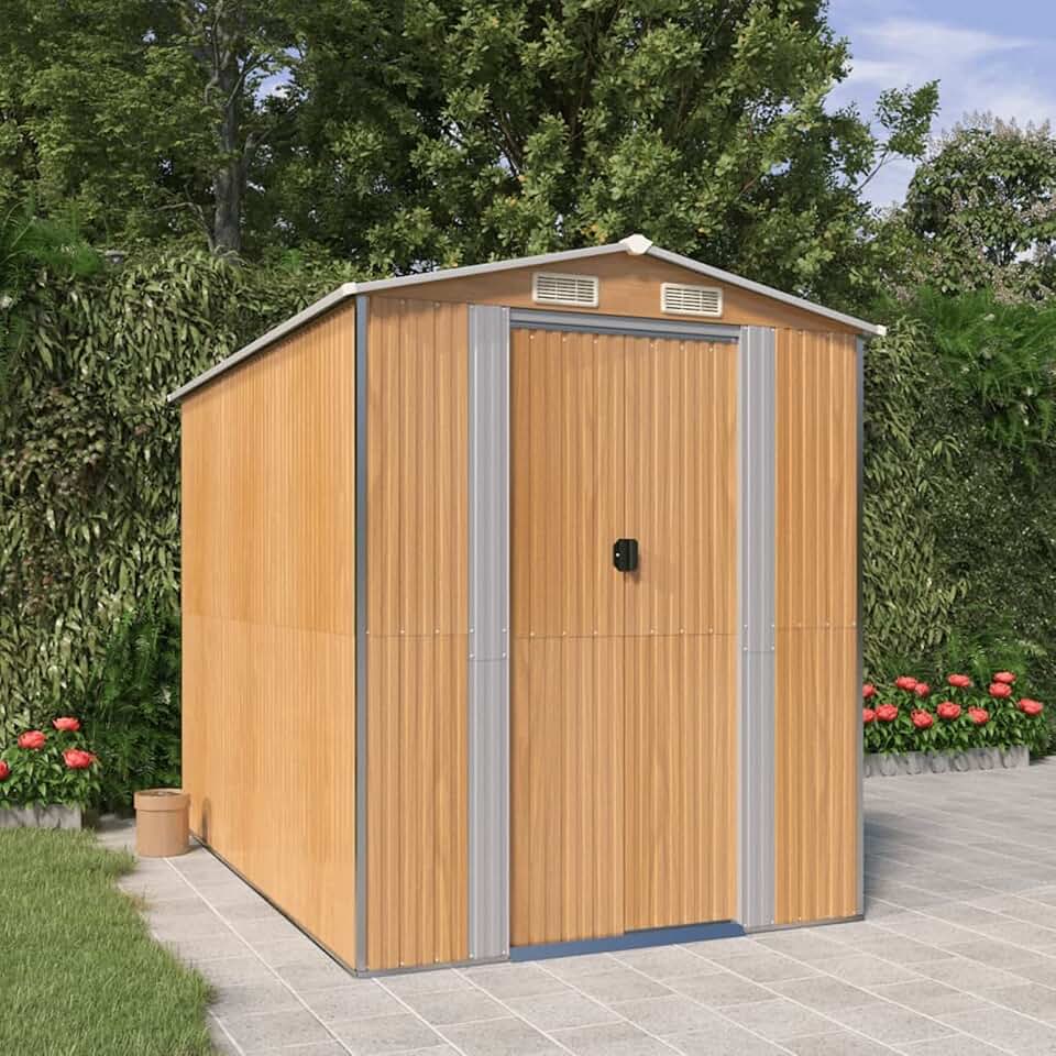 etezen Abri de jardin en acier galvanisé marron clair 192 x 274 x 223 cm