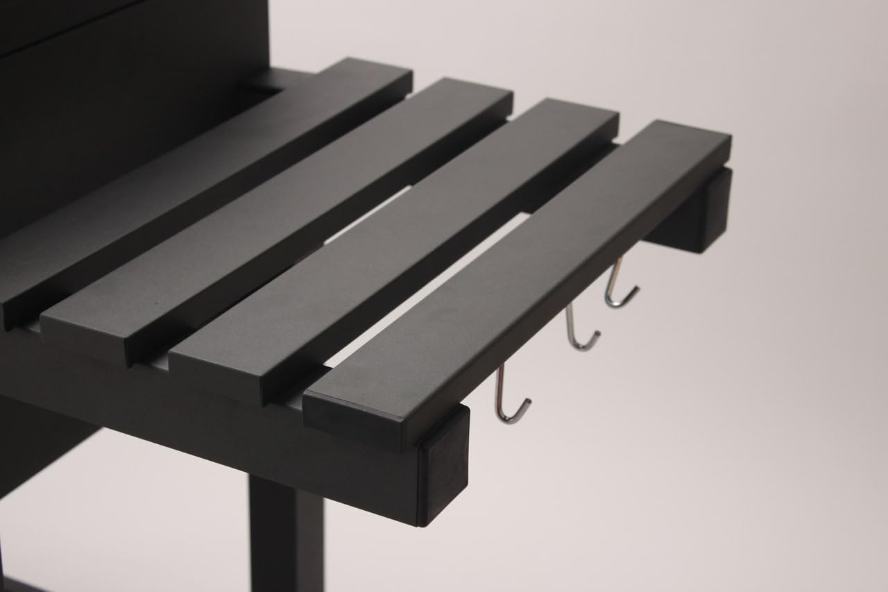 etezen - Memphis - acier, grille, tablette pliable, roulettes, thermomètre, bac à cendres