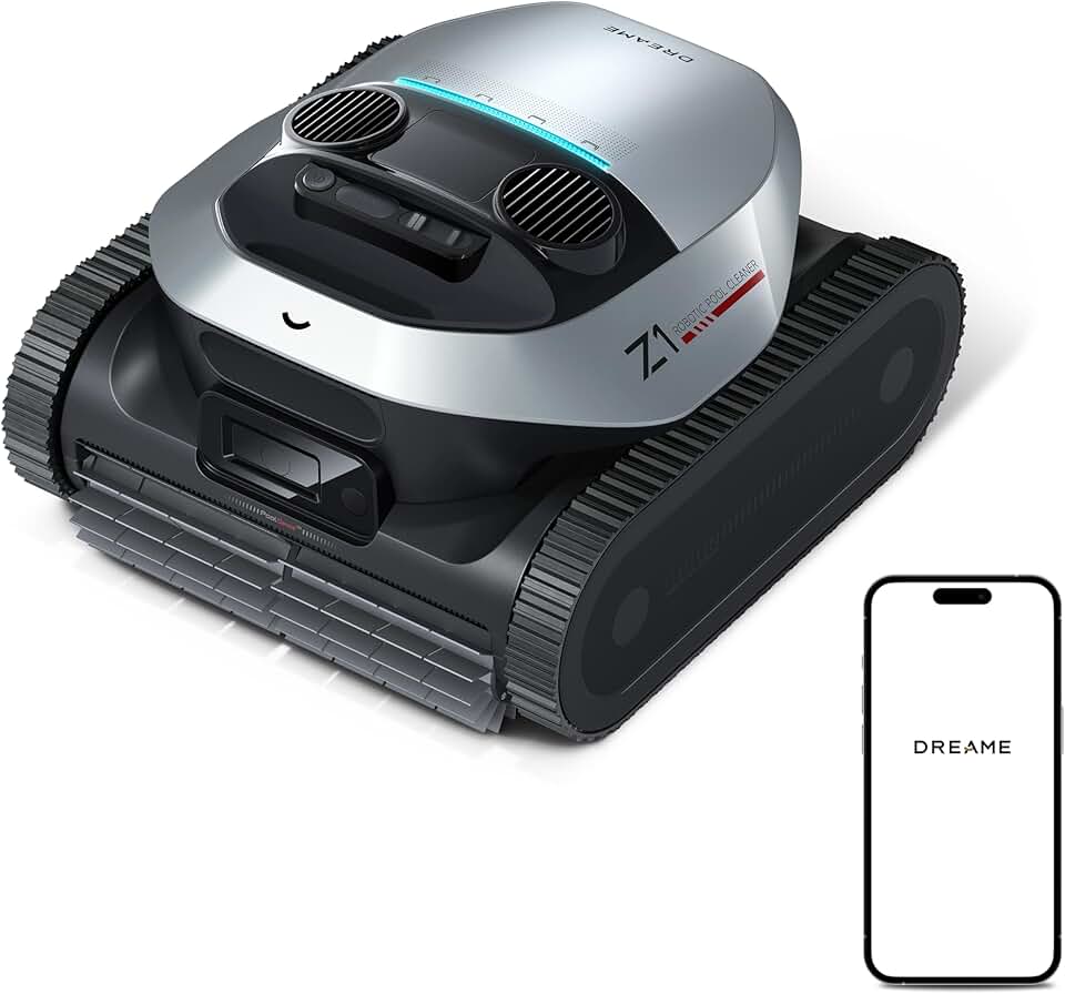 etezen Z1 Robot Piscine sans Fil, Puissance d'Aspiration 30 000 LPH, Nettoyage du Fond, Parois et Ligne d'eau, 240 Min, Jusqu'à 180 m²