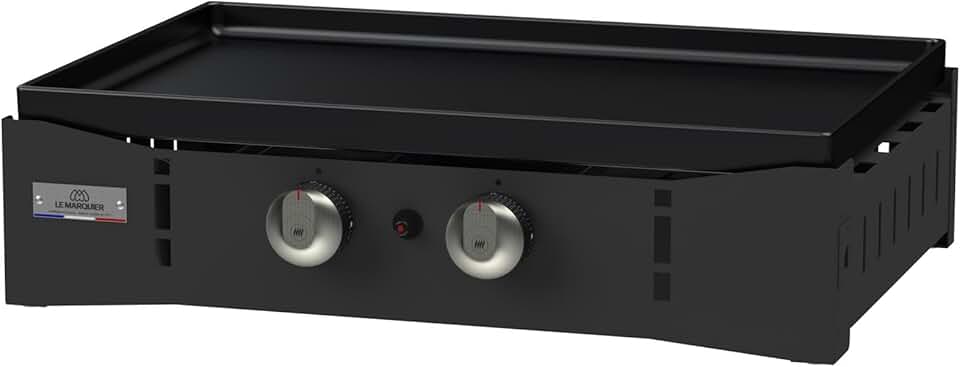Marque - etezen Plancha Ora Gaz - 260 Noire - Plancha gaz robuste et compacte, surface de cuisson large.