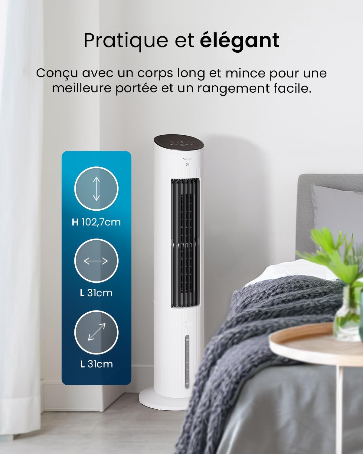 etezen - OmniAir - 5L - 3 vitesses, 4 modes, minuterie 7h, clim mobile