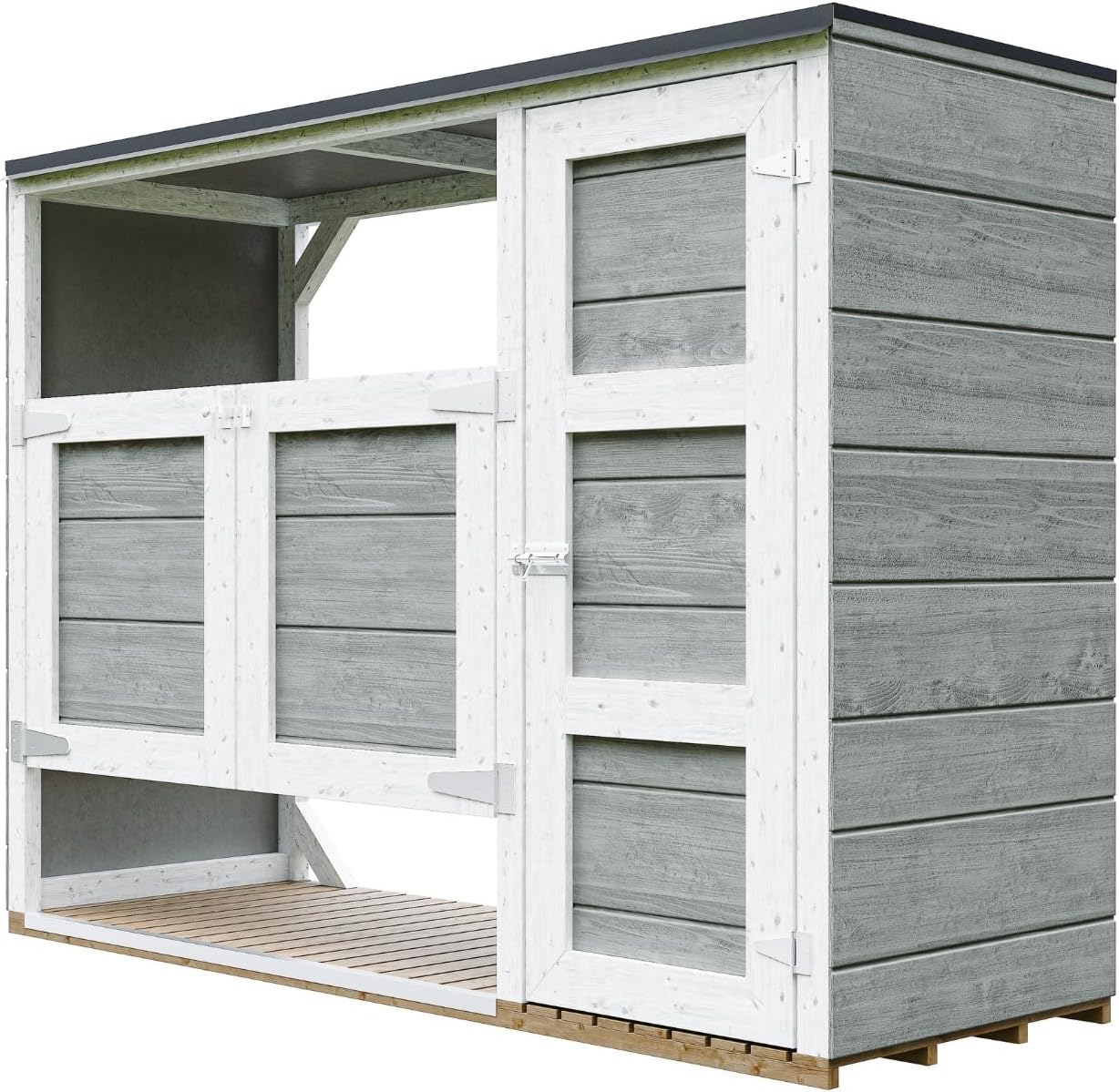 Abri de Jardin pour poubelles, Cache Poubelle extérieur 2x240L – Coffre de Rangement Exterieur, Armoire de Jardin, cabane de Jardin Exterieur – etezen M981A-TUNDRA Grey