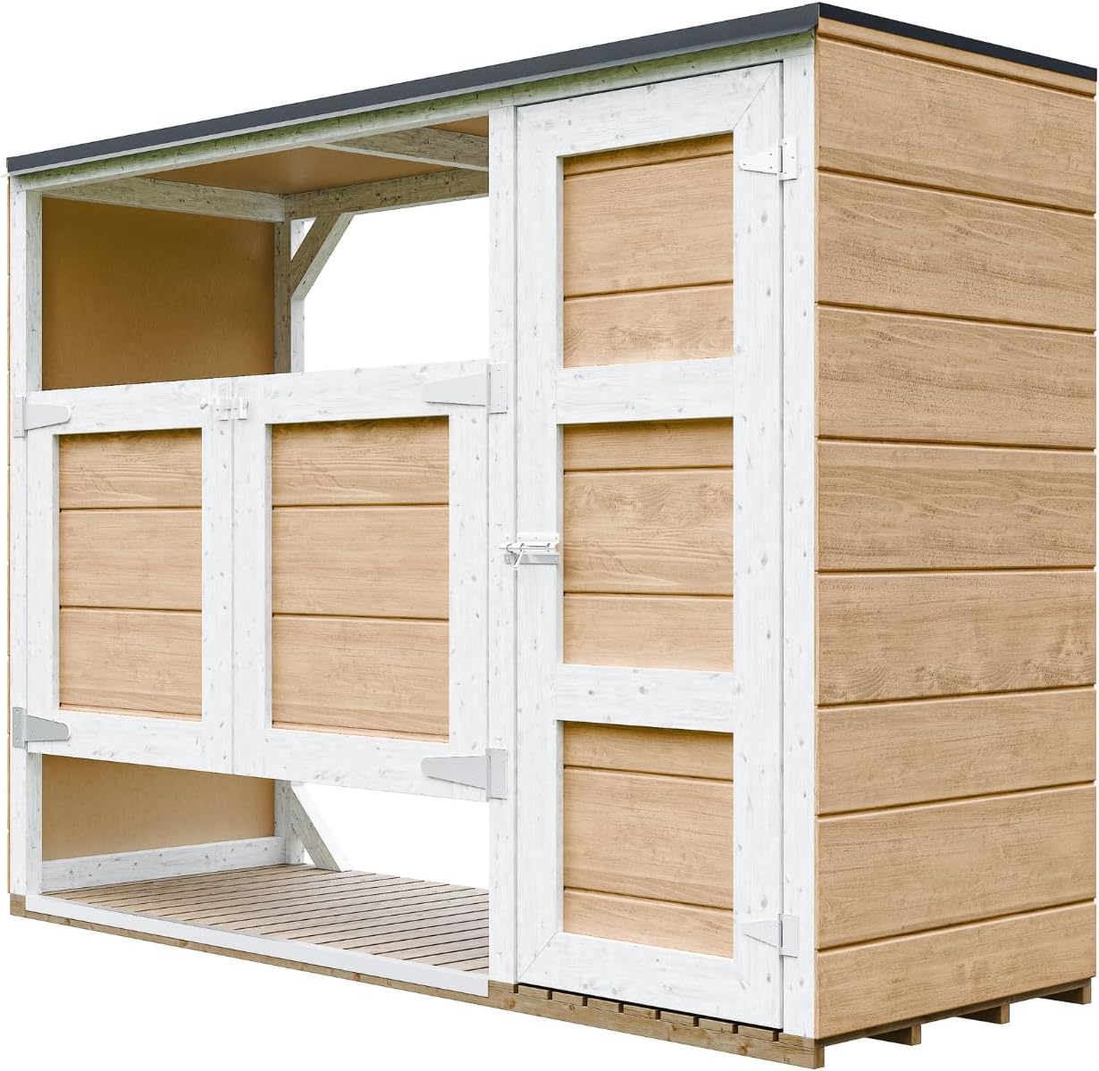 Abri de Jardin pour poubelles, Cache Poubelle extérieur 2x240L – Coffre de Rangement Exterieur, Armoire de Jardin, cabane de Jardin Exterieur – etezen M981A-HARVEST Honey