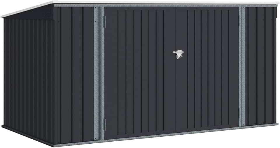 etezen - Abri de jardin XXL métal gris anthracite, verrouillable, multi-rangement, 340x382x180 cm