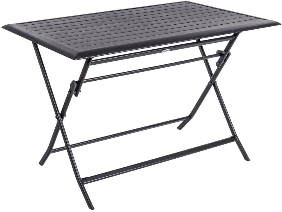 etezen - Azua - table pliante 4 places, alu époxy gris graphite