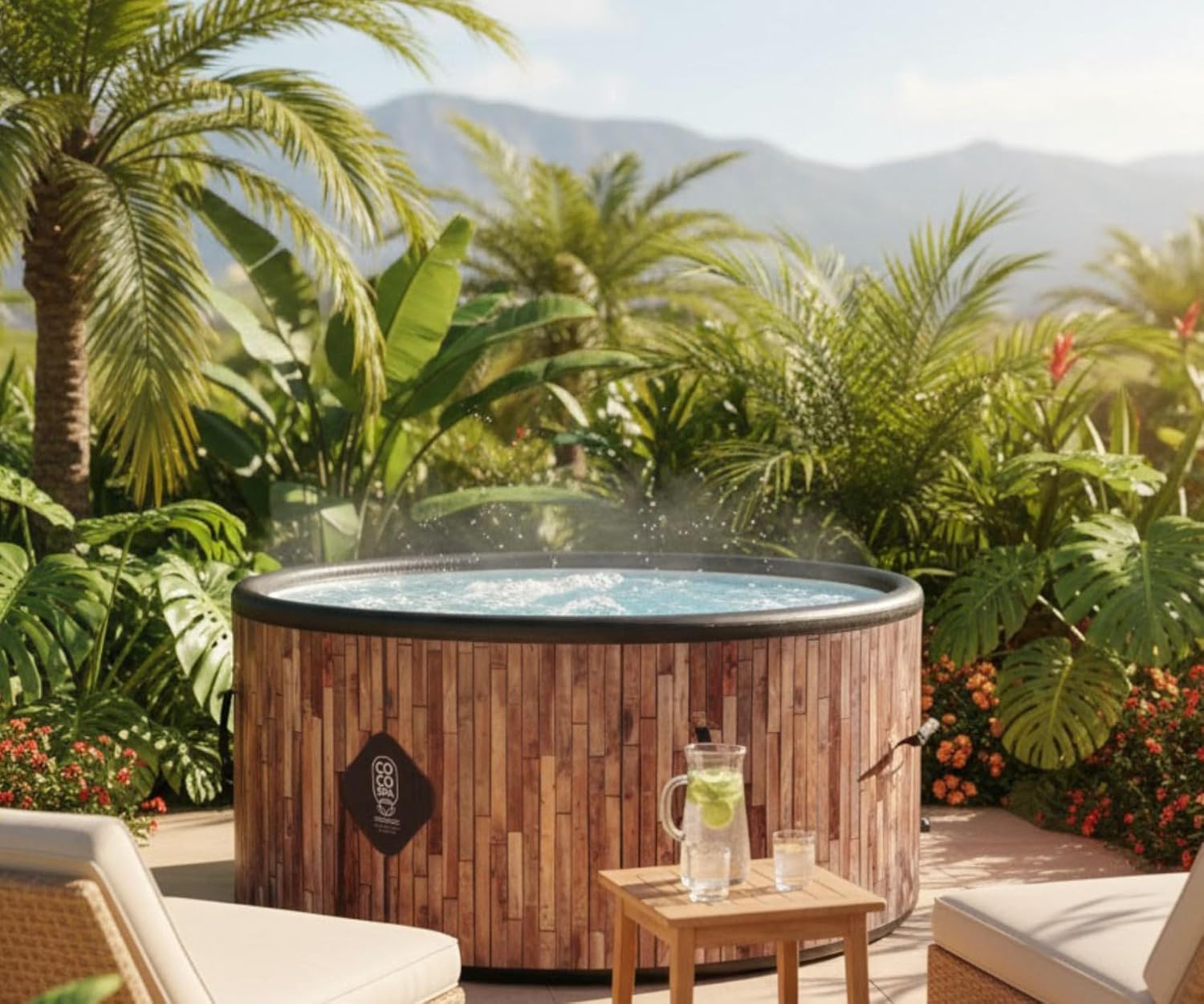 etezen Bali Spa Gonflable - 150 cm de diamètre - 800 litres - Moteur 2240 W - 2 à 4 Personnes - Massage 140 Jets