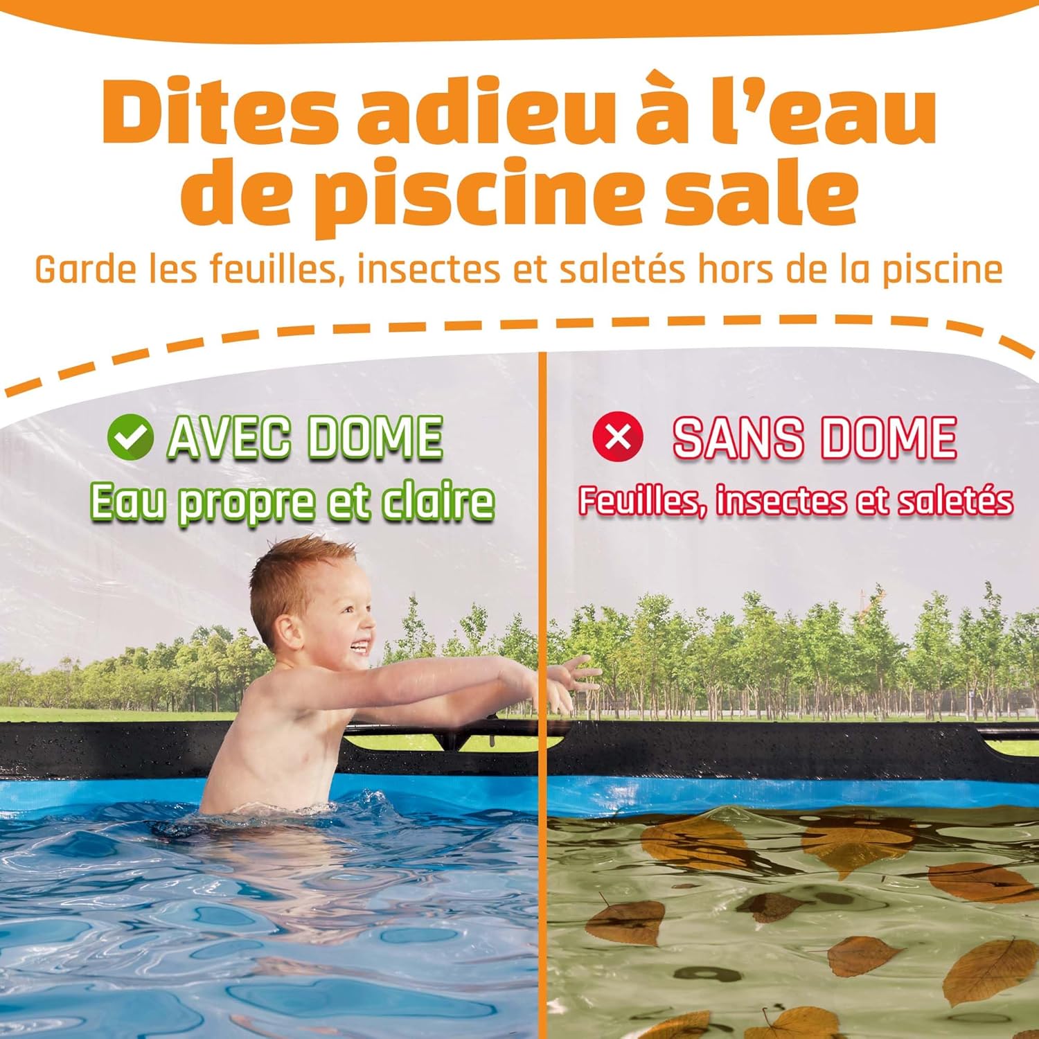 etezen - Dôme de Piscine - ø366cm - Abri pivotant, installation facile, eau chaude