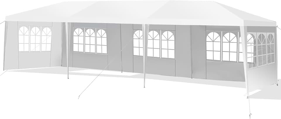 etezen - Tonnelle 3x9m - 5 murs amovibles, piquets solides