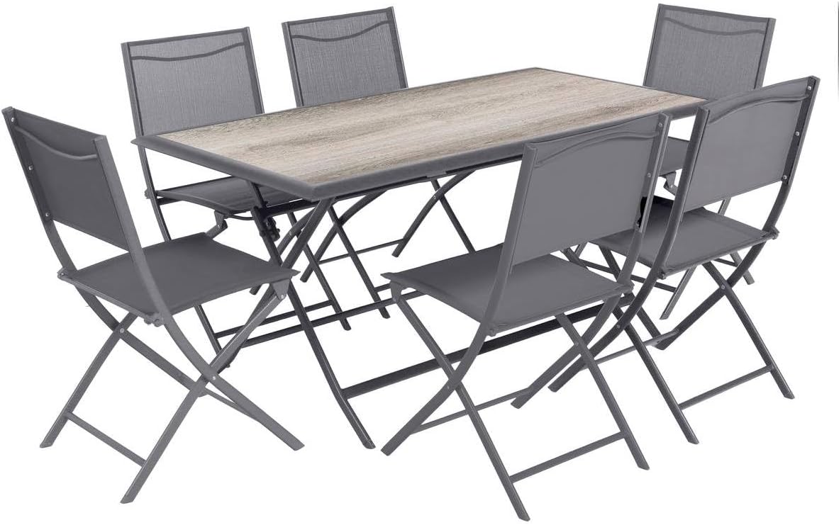 etezen - Azua série - 6 places - aluminium époxy gris fumé