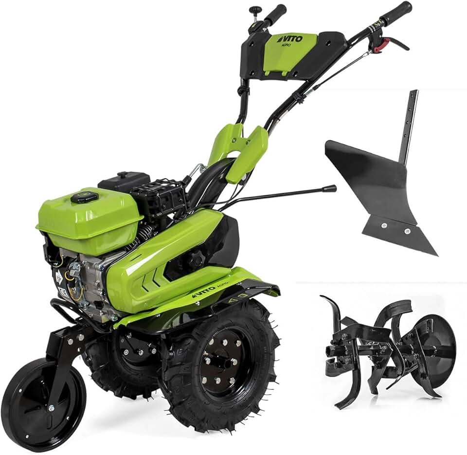 etezen - Motoculteur Thermique à Essence 4 Temps 212 cm3 7CV Transmission Courroie Largeur 70-85cm Buteur + Fraises Idéal Jardin & Maraîchage