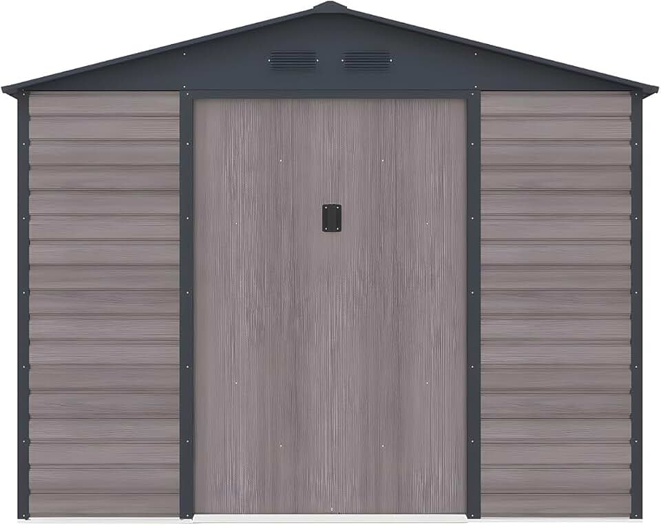 etezen - ADELMO - abri jardin métal 5,40m² acier galva bois gris