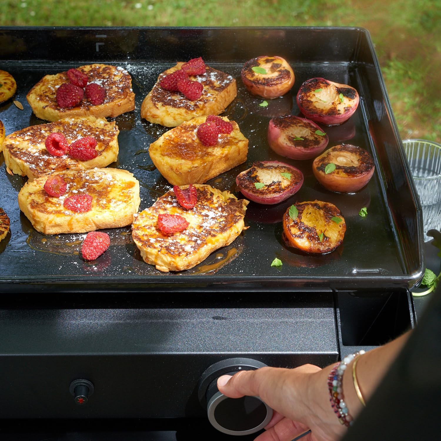 etezen – Plancha série 60 cm – fonte émaillée, 2 brûleurs puissants
