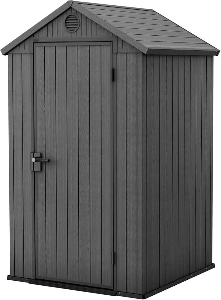 etezen Abri de Jardin Résine etezen 4X4-125 X 184 X 205 cm - Compact, Durable et Résistant aux Intempéries - Couleur Gris Moderne